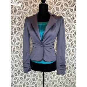 Y2K CC Couture Cotton and Polyester Grey Blazer